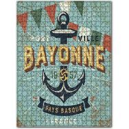 Cakapuzzle Fransa Bayonne Şehri ve Çapa Görseli Ahşap 1000 Parça Puzzle