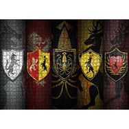Cakapuzzle Game Of Thrones Bayrakları Görseli Mdf 1000 Parça Puzzle