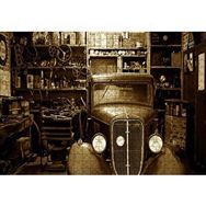 Cakapuzzle Garajdaki Antika Araba Sepya Resim Mdf 500 Parça Puzzle