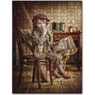 Cakapuzzle Gazete Okuyan Kasketli Çocuk 120 Parça Puzzle