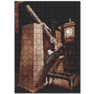 Cakapuzzle Geçmiş Teleskop Gökbilimci Görseli Mdf 120 Parça Puzzle