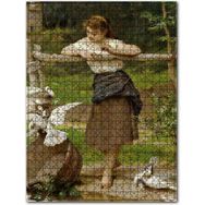 Cakapuzzle Genç Kız ve Beyaz Güvercinler 255 Parça Puzzle