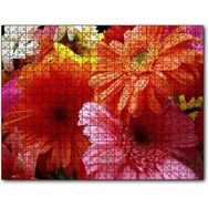 Cakapuzzle Gerbera Çiçekleri Turunculu Pembeli Mdf 120 Parça Puzzle