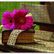 Cakapuzzle Gerbera Eski Kitap ve Dantel Mdf 255 Parça Puzzle