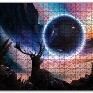 Cakapuzzle Geyik Gezegen Dağlar Fantezik Ahşap 500 Parça Puzzle