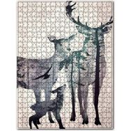 Cakapuzzle Geyik Silueti Ahşap Zeminde Görseli 120 Parça Puzzle