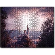 Cakapuzzle Gökyüzü Güneş Işınları ve Kilise Ahşap 1000 Parça Puzzle