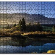 Cakapuzzle Göl Ağaçlar ve Sisli Tepeler Mdf 500 Parça Puzzle