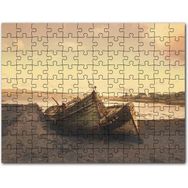 Cakapuzzle Göl Kıyısında Terkedilmiş Gemiler ve Gündoğumu Mdf 500 Parça Puzzle