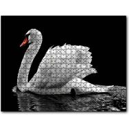 Cakapuzzle Göldeki Beyaz Kuğu Monochrome Mdf 1000 Parça Puzzle