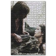 Cakapuzzle Göldeki Kız ve Kıyıdaki Aşığı Yakın Plan 120 Parça Ahşap Puzzle