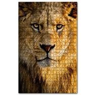 Cakapuzzle Gözlerinin İçine Bakan Erkek Aslan 120 Parça Ahşap Puzzle