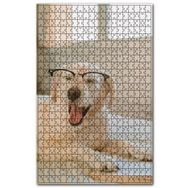 Cakapuzzle Gözlüklü Beyaz Sevimli Köpek 120 Parça Ahşap Puzzle