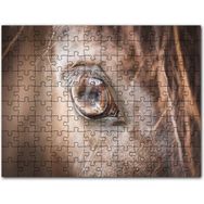 Cakapuzzle Gözlüklü Kadın Damalı Arkaplan Mdf 1000 Parça Puzzle