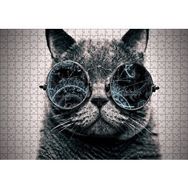 Cakapuzzle Gözlüklü Siyah Kedi ve Formüller 500 Parça Puzzle