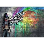 Cakapuzzle Graffiti Sanatçısı Kız ve Özgür Kalan Sanatı Mdf 1000 Parça Puzzle
