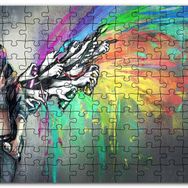 Cakapuzzle Graffiti Sanatçısı Kız ve Özgür Kalan Sanatı Mdf 120 Parça Puzzle