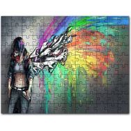 Cakapuzzle Graffiti Sanatçısı Kız ve Özgür Kalan Sanatı Mdf 500 Parça Puzzle