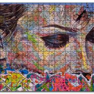 Cakapuzzle Graffiti ve Duvar Boyama Gözleri Kapalı Kadın Mdf 120 Parça Puzzle