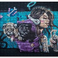 Cakapuzzle Graffitici Kız Çantasında Köpekler Duvar Boyama Mdf 500 Parça Puzzle