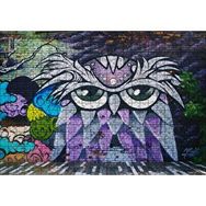 Cakapuzzle Grafiti Sokak Sanatı Baykuş Görseli 120 Parça Ahşap Puzzle