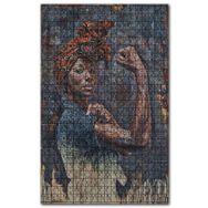 Cakapuzzle Güçlü Siyahi Kadın Yağlıboya Görseli Ahşap 1000 Parça Puzzle