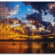 Cakapuzzle Gün Batımı Doğa Tekne Mdf 120 Parça Puzzle