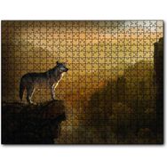 Cakapuzzle Gün Batımında Yalnız Kurt Ahşap 500 Parça Puzzle