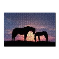 Cakapuzzle Günbatımı İki At Silüeti 120 Parça Puzzle