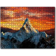 Cakapuzzle Günbatımı Kızıl Gökyüzü ve Karlı Zirve Mdf 1000 Parça Puzzle