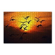Cakapuzzle Günbatımı Kuşlar Silüet 120 Parça Ahşap Puzzle