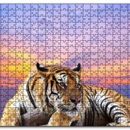 Cakapuzzle Günbatımı Mor Gökler ve Kaplan Mdf 1000 Parça Puzzle