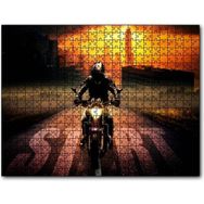 Cakapuzzle Günbatımı Motorsiklet Gökdelenler Start Mdf 120 Parça Puzzle