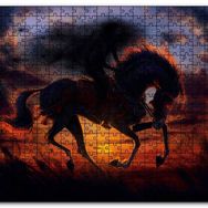 Cakapuzzle Günbatımı Şeytan ve Atı Mdf 120 Parça Puzzle