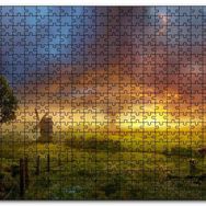 Cakapuzzle Günbatımı Yeldeğirmeni ve Hortum Mdf 1000 Parça Puzzle