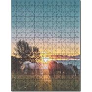 Cakapuzzle Günbatımında Çayırda Otlayan Atlar Mdf 1000 Parça Puzzle