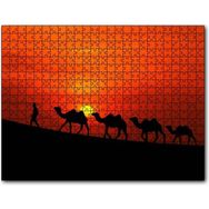 Cakapuzzle Günbatımında Develeri Çeken Adam Mdf 255 Parça Puzzle