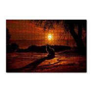 Cakapuzzle Günbatımında Kedi Silüeti 120 Parça Puzzle