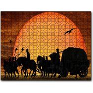 Cakapuzzle Günbatımında Kervan Silüeti ve Akbabalar Mdf 120 Parça Puzzle