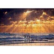 Cakapuzzle Günbatımında Okyanus ve Sahilde Sörfçüler Mdf 120 Parça Puzzle