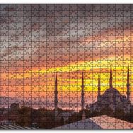 Cakapuzzle Günbatımında Sultanahmet Camii ve Kızıl Bulutlar Mdf 255 Parça Puzzle