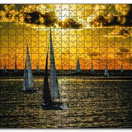 Cakapuzzle Günbatımında Yelkenliler Mdf 120 Parça Puzzle