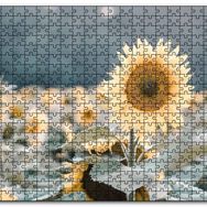 Cakapuzzle Günebakan Çiçeği Flu Arkaplan Mdf 1000 Parça Puzzle