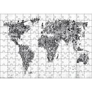 Cakapuzzle Halklardan Oluşan Dünya Haritası Mdf 120 Parça Puzzle