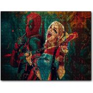 Cakapuzzle Harley Quinn ve Spider man Çizim Mdf 120 Parça Puzzle