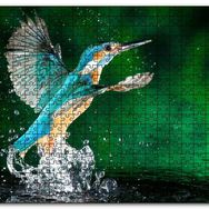 Cakapuzzle Havalanan Sinekkuşu ve Su Damlacıkları Mdf 120 Parça Puzzle