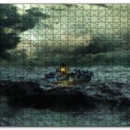 Cakapuzzle Hırçin Deniz Tekne Bulutlar Ahşap 500 Parça Puzzle
