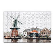Cakapuzzle Hollanda Yeldeğirmeni ve Şirin Kasaba 120 Parça Ahşap Puzzle