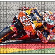 Cakapuzzle Honda Repsol Turuncu Motorsiklet Sola Virajda Mdf 500 Parça Puzzle