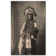 Cakapuzzle İhtiyar Kızılderili Siyah Beyaz Fotoğraf Ahşap 1000 Parça Puzzle